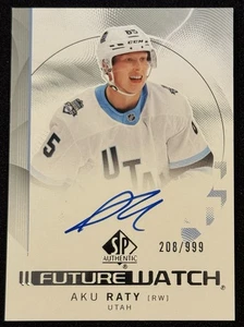 Aku Raty 2024-25 UD SP Authentic Future Watch Auto RC Card #/999 Rookie - Picture 1 of 2