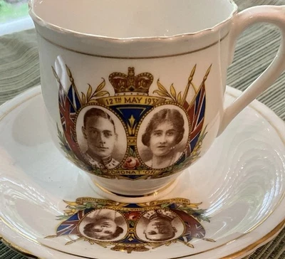 King George VI & Queen Elizabeth (QUEEN MOTHER) Coronation Teacup & Saucer-1937 - Image 1 of 4