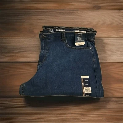 Pantalones de mezclilla George para hombre calce regular pierna recta elásticos talla 38x32 Foto 1 de 4