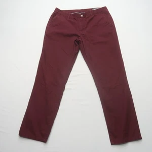 Pantalones chinos deportivos Bonobos para hombre 35 x 30 rojos 100 % algodón pantalones informales - Imagen 1 de 10