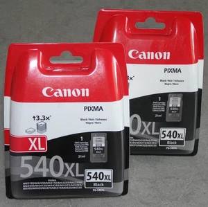 2-PACK Genuine Canon PG-540XL Black Ink Cartridge BOXED & SEALED - Picture 1 of 3