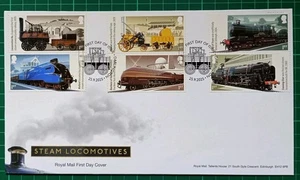 2025 Steam Locomotives Set of 6 on FDC Darlington PL FDI Pmk - Picture 1 of 2