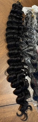 90grams 22” Deep Wave Crochet Hair #1b 3pks Natural Feel NEW - Image 1 of 4
