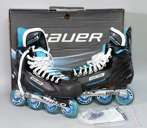 (MA5) Bauer RSX Hockey Roller Blades Herren Größe 12,5, schwarz/blau, Hi-Lo. - Bild 1 von 7