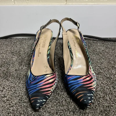 ANN MARINO BETTYE MULLER женщин тропический печать слинга насос каблуки 8 М-БЫСТРАЯ ДОСТАВКА - Изображение 1 из 4