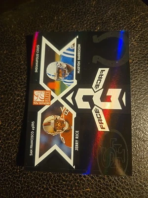 2005 Donruss Elite - Face 2 Face Jerry Rice, Marvin Harrison #CB-15 Black /500 - Image 1 of 2