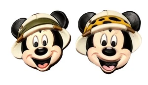VTG 1998 Disney Animal Kingdom Mickey & Minnie Mouse in Safari Hat Fridge Magnet - Picture 1 of 9