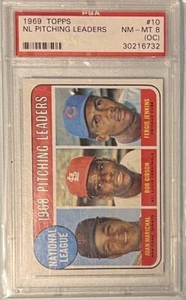Marichal Gibson Jenkins 1969 Topps 1968 NL Pitching Leaders #10 PSA 8 - Foto 1 di 2