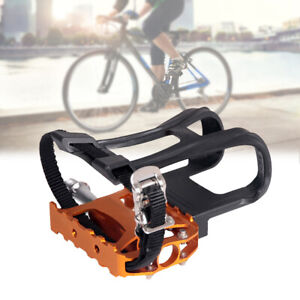 1Pair Road Bike Pedal Toe Clips with Straps Cycling Bicycle Fixie Bike Accessory