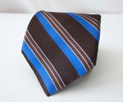 Corbata Dolcepunta Marrón/Azul Seda Hecha en Italia **GF0511p Foto 1 de 4