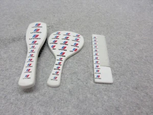Vintage UNITED AIRLINES Girl Kids PROMO SET MIRROR,COMB,BRUSH Perfect Condition - Picture 1 of 2