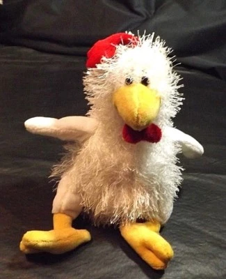 10 INCH HIGH GANTZ WEBKINZ PLUSH WHITE CHICKEN WITH TUSH TAG HM205 NO CODE - Image 1 of 4