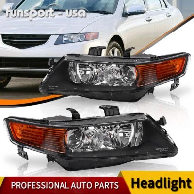 Par de faros proyectores negros para Acura TSX (CL9) 2004-2007 Foto 1 de 4