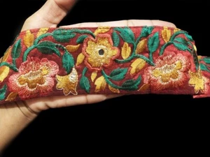 Embellishment Trimmings Costume Floral Crafting Saree Ribbon Embroidered Trim - Picture 1 of 5