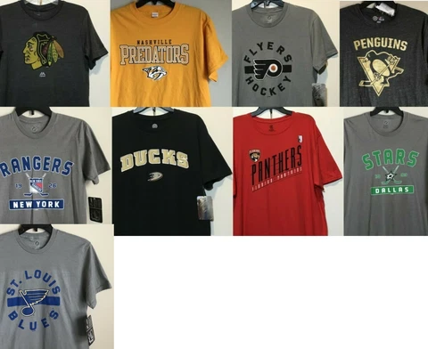 New NHL Men’s T-Shirt Various Teams and Colors Hockey Adult Tee Shirt - Pick 1 Cover