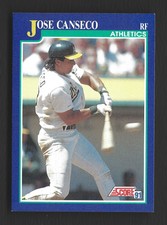 JOSE CANSECO 1991 Score #1 MLB Oakland Athletics CLASSIC JUNK WAX LEGEND!