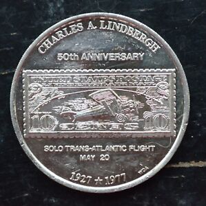 1977 CHARLES LINDBERGH 50th Anniversary 1 oz 0,999 épreuve fine argent rond