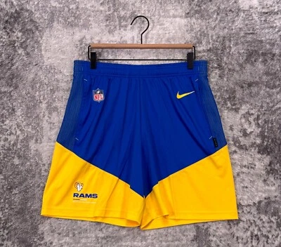 Nuevos Pantalones Cortos Nike Medianos Para Hombres Los Angeles Rams Lateral En el Campo Foto 1 de 4