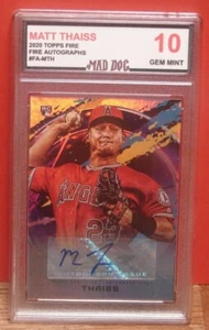 MATT THAISS Rookie AUTO***2020 TOPPS FIRE--GEM 10**ANGELS---MAD DOG GRADING - Picture 1 of 3
