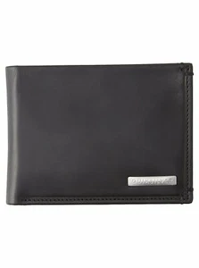 QUIKSILVER LEAD ACKTOR MENS TRI-FOLD LEATHER WALLET LARGE BLACK  AQYAA03230 KVJ0 - Picture 1 of 2