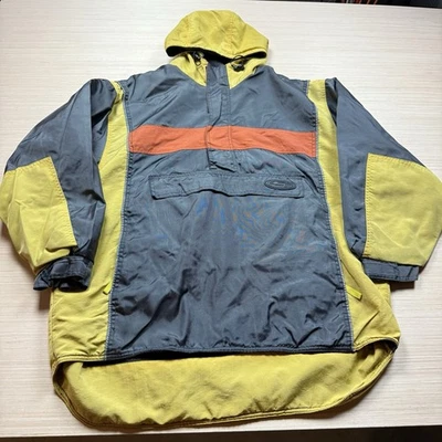 Vintage 90s Y2K Anorak Half Zip Structure Sport Jacket Hooded Medium Fleece Line - Image 1 of 4