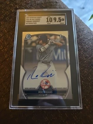Roc Riggio Bowman Chrome 1st Auto New York Yankees OSU RC SGC 9.5 AUTO 10 - Image 1 of 4