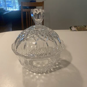 Vintage Royal Crystal Rock RCR 'Opera' Pattern Lidded Glass Candy Dish ITALY 8” - Picture 1 of 12