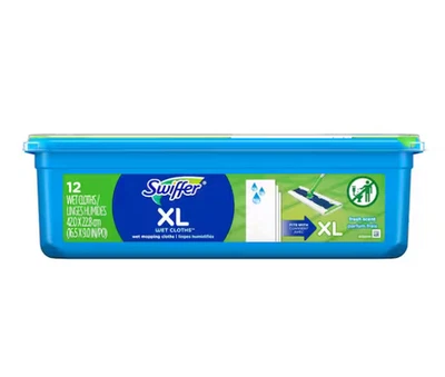 Recambios de paño para fregona húmeda Swiffer XL, 12 unidades, aroma de ventana abierta, extra ancho Foto 1 de 4
