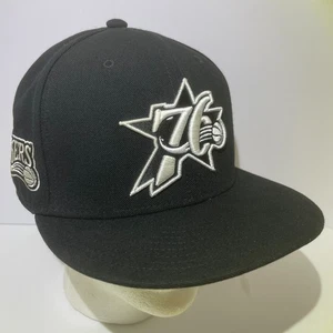 Mitchell & Ness Philadelphia 76ers Baseball Cap 7 1/2 Black HWC Badge - Picture 1 of 6