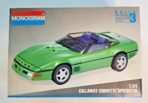 '92 Monogram #2958 Callaway Corvette Speedster Modellbausatz im Maßstab 1:24 Neu Open Box - Bild 1 von 4