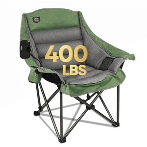 Oversized XL Folding Camping Chair,Heavy Duty Support 400Lbs,Large Comfy Padd... - Picture 1 of 6