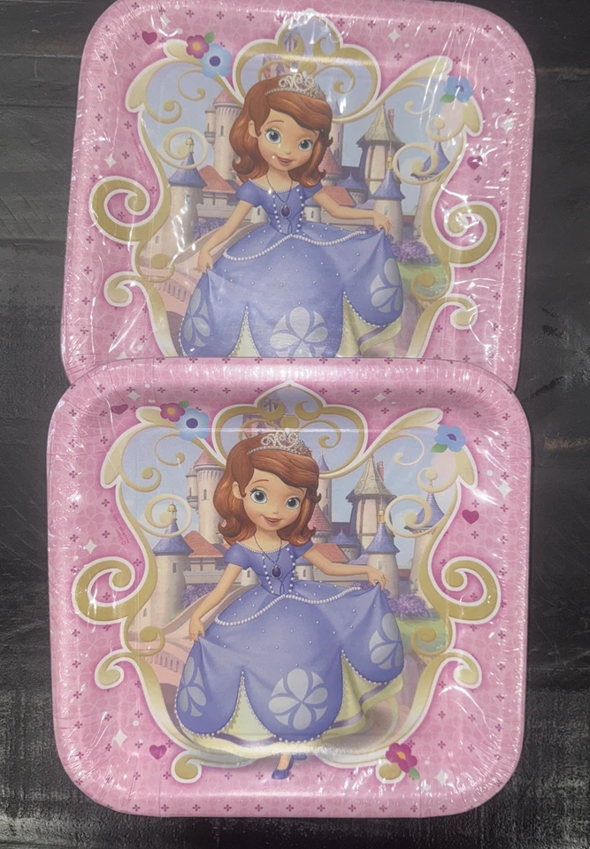 16 тарелок для первого обеда или ужина Sofia 8 штук Disney Junior Hallmark Party - Изображение 1 из 3