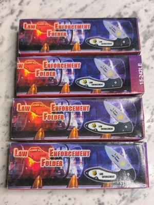 Lote De 4 Cuchillos De Policía Rostrel Barracuda De Colección Carpeta Aplicación De La Ley  Foto 1 de 4