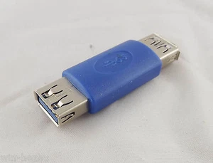 Blue USB 3.0 Type A External Female To Female Cable Extender Adapter Connector - Picture 1 of 4