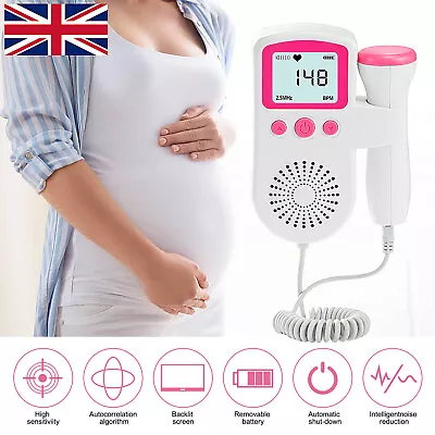 Fetal Doppler Detector Baby Heart Beat Rate Probe Prenatal Monitor Ultrasonic P3 • 11.39£