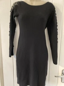 Damen Pullover Kleid Gr. 14 schwarz weiches Gefühl Stretch Langarm Diamant gebraucht GC - Bild 1 von 5