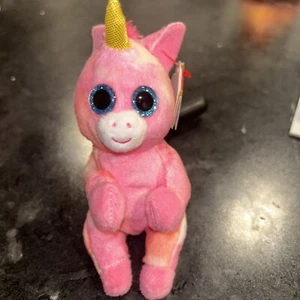 TY Beanie Baby (Beanie Bellies) - SKYLAR the Unicorn (Key Clip - 4 inch) MWMTs - Picture 1 of 7