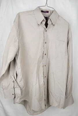 Camisa de vestir Nordstrom para hombre de algodón talla 15,5 beige manga larga Foto 1 de 3