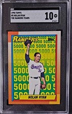 1990 Topps Baseball #5 Nolan Ryan The Rangers Years SGC 10 GEM MINT