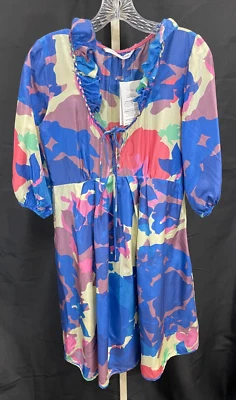 Diane Von Furstenberg Silk Floral Ruffle Dress Size 6 - Image 1 of 4