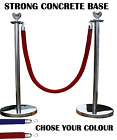SILVER QUEUE CONTROL BARRIER POSTS STAND SECURITY STANCHION DIVIDER STEEL SET