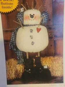 Charlie Backyard Snowman #454 28" Tall Happy Hollow Designs 1997 Tamara Carlson - Picture 1 of 7
