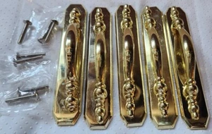 Vintage Drawer/House Cabinets Pull Handles.Glossy Gold.1003 KBC 43839. 7 Screws. - Picture 1 of 13