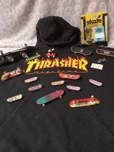 Totally Radical Thrasher Hoodie (Mens Small) + Fingerboard Lot *SEE DESCRIP DUDE - Picture 1 of 5