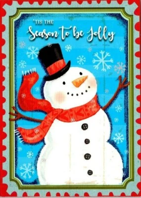 SNOWMAN SEASON TO BE JOLLY Christmas Greeting Card w/ Envelope New MG80 - Image 1 of 3