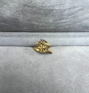 Anello Flora Danica Danimarca in argento sterling placcato oro misurabile - Foto 1 di 5
