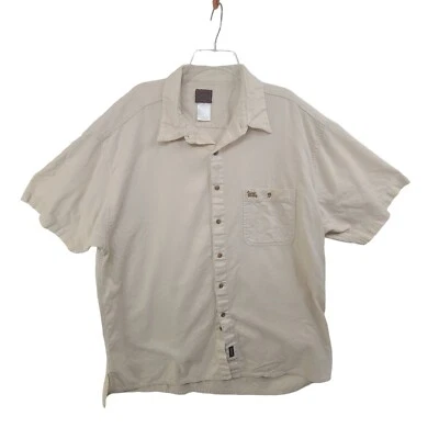 Duxbak Men's Buttondown Shirt Short Sleeve Collarded Cream Size 2XL Casual - Image 1 of 4