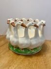 Vintage Japan Ring of Geese Ducks Ceramic Fruit Bowl / Candle Centerpiece-HTF