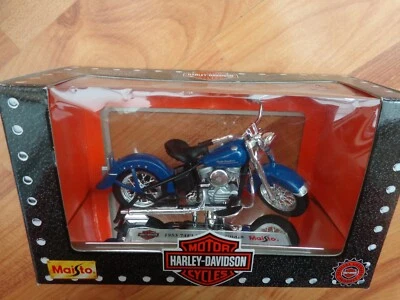 1/18 Maisto Classico 1953 74FL Hydra Glide Harley Davidson Moto Bici IN Scatola - Immagine 1 di 2
