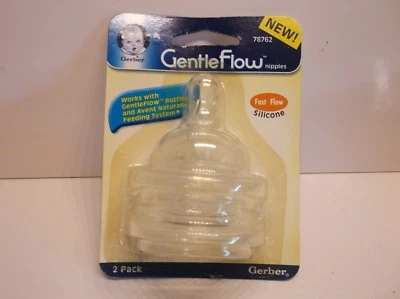 2 Pack Gerber Flow Nipples Fast Flow Silicone - Image 1 of 2